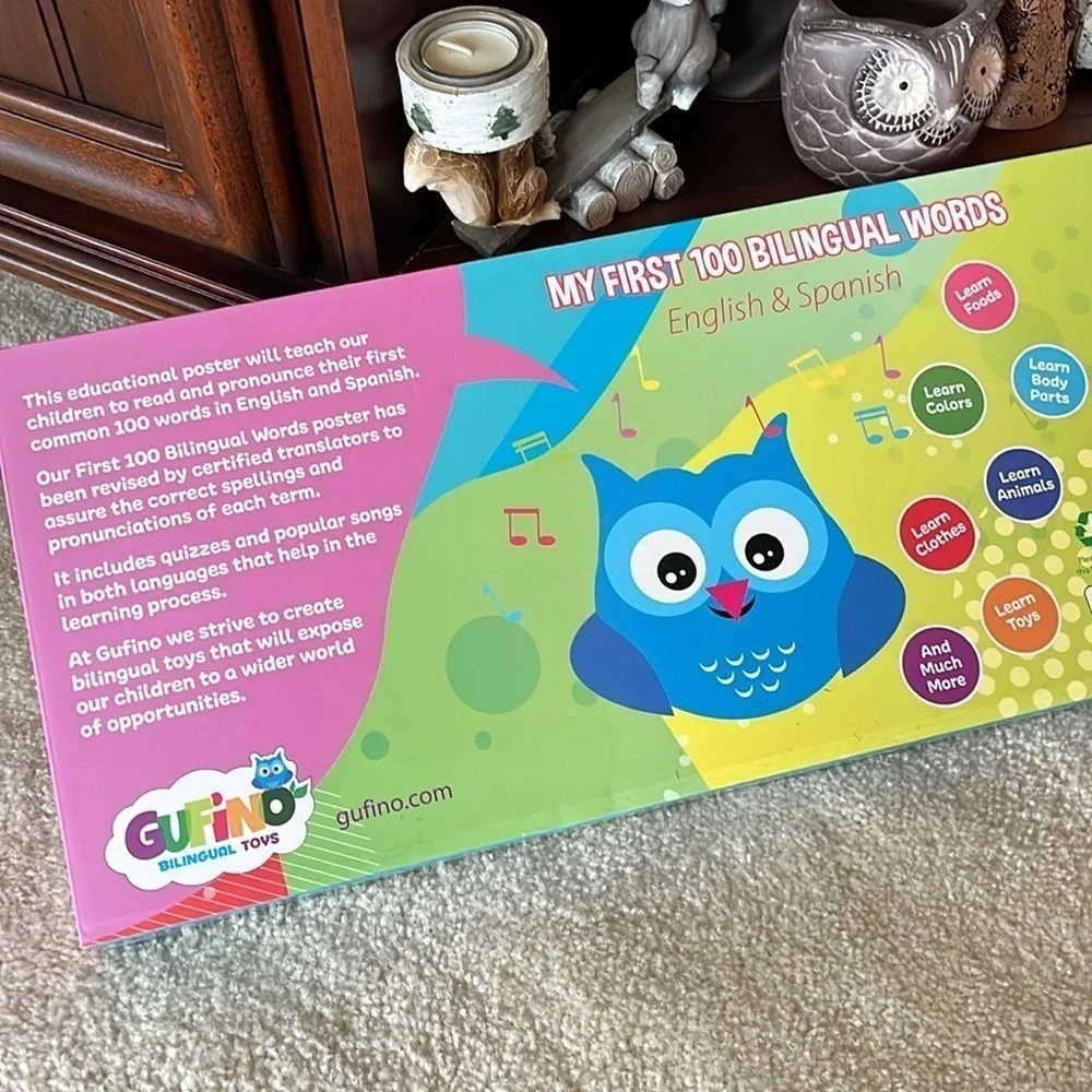 Brand New Bilingual Talking Alphabet 1st 100 Words Spanish English Learning Toys